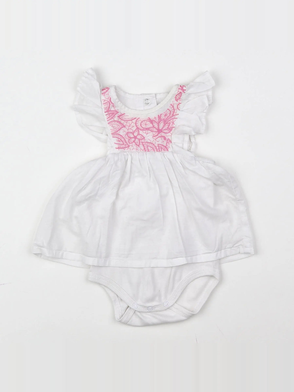 Vertbaudet - body blouse blanc - 6 mois