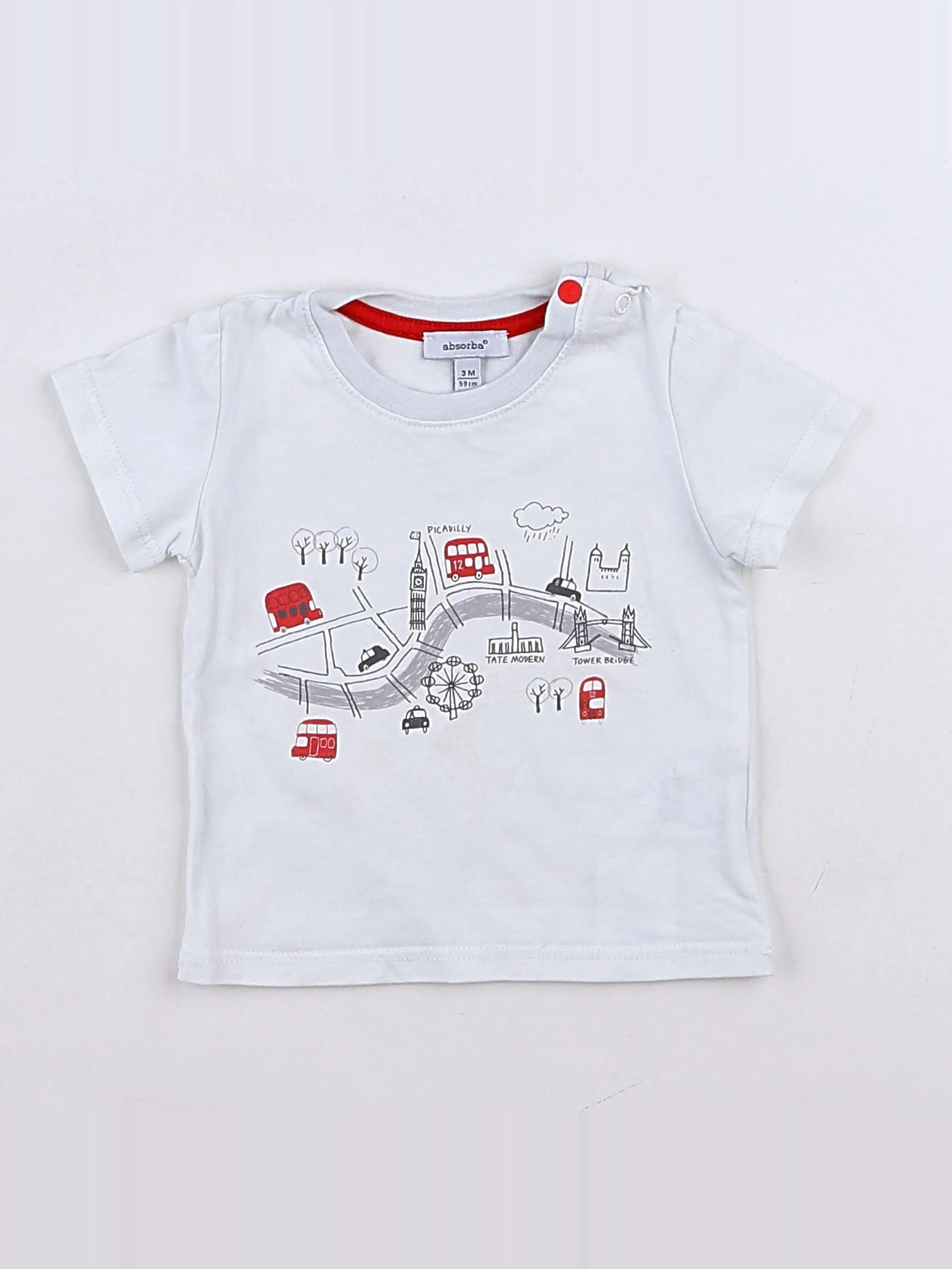 Absorba - tee-shirt blanc - 3 mois