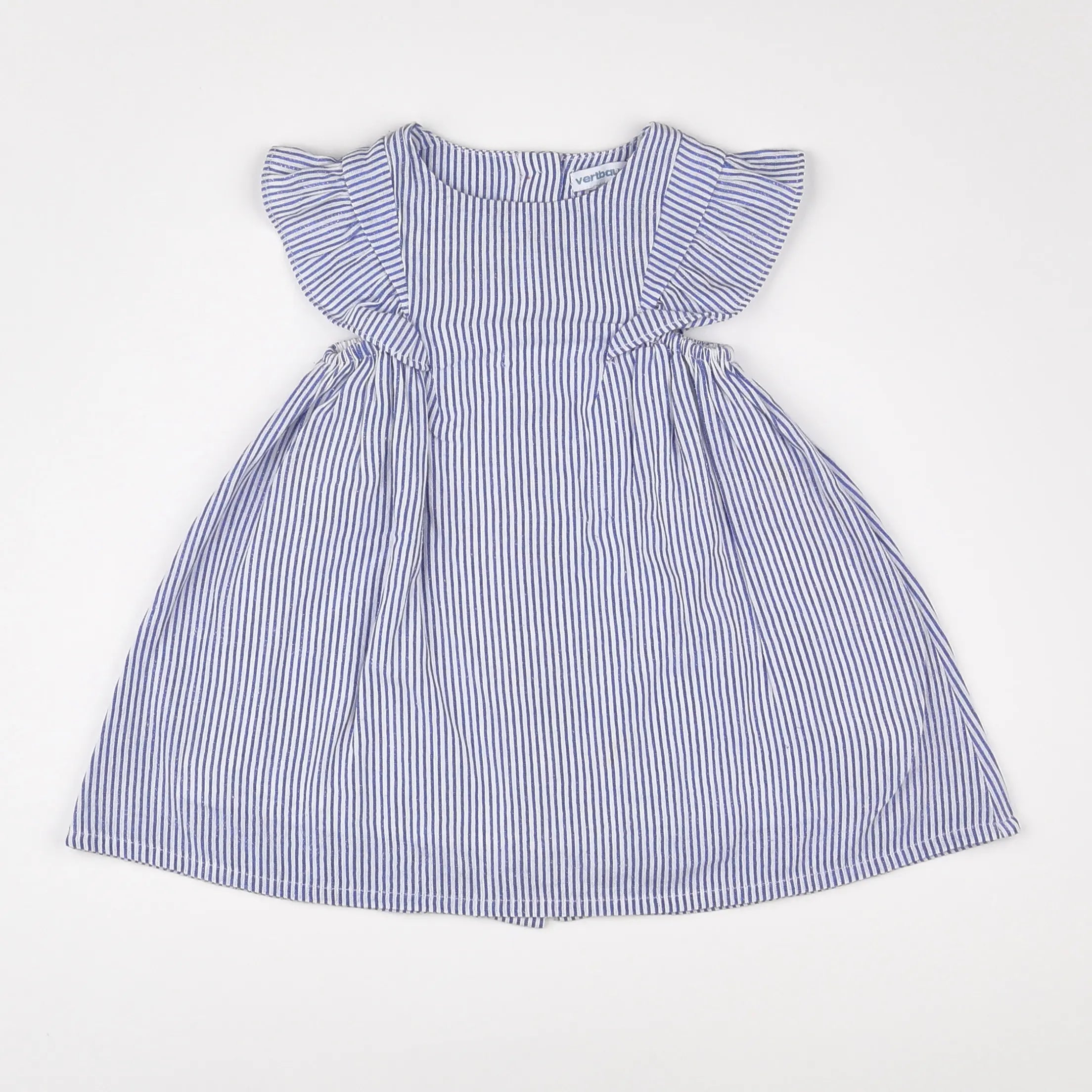 Vertbaudet - robe blanc, bleu - 12 mois