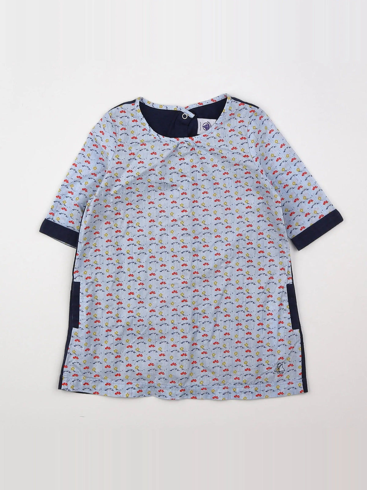 Petit Bateau - robe bleu - 12 mois