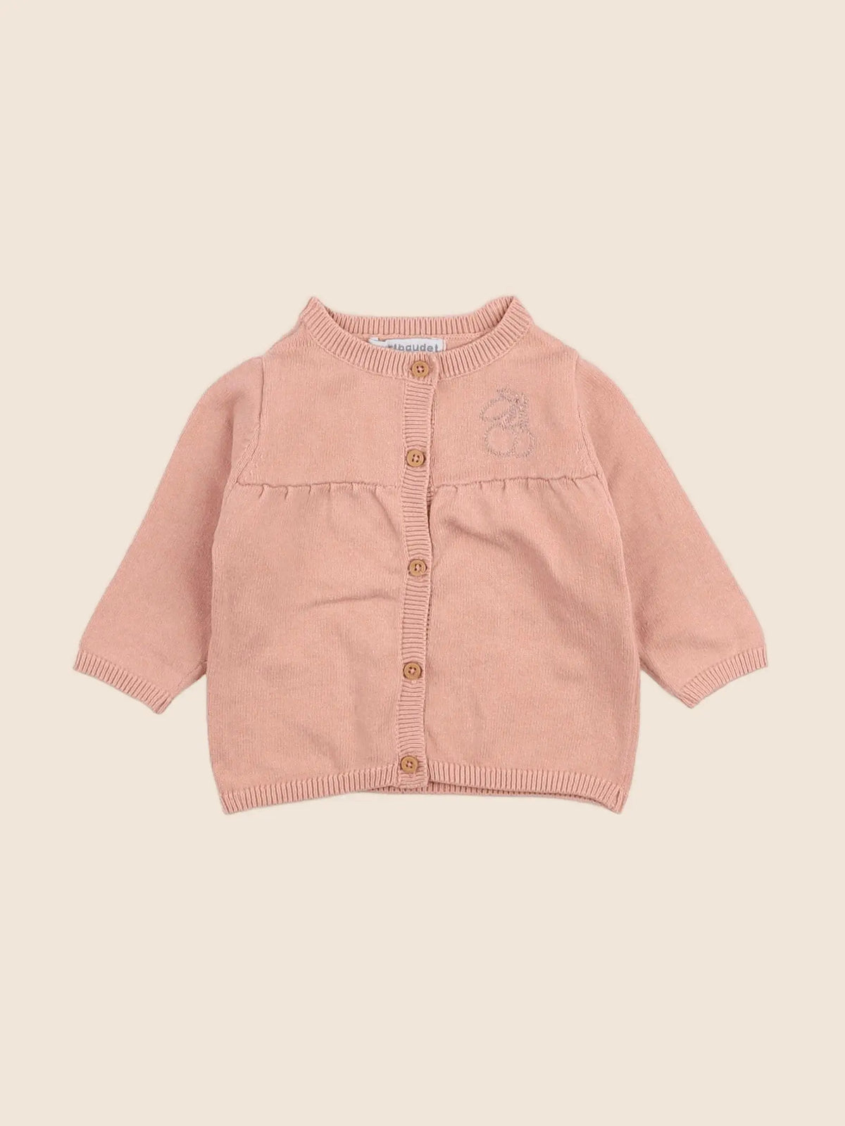 Vertbaudet - gilet rose, or - 3 mois