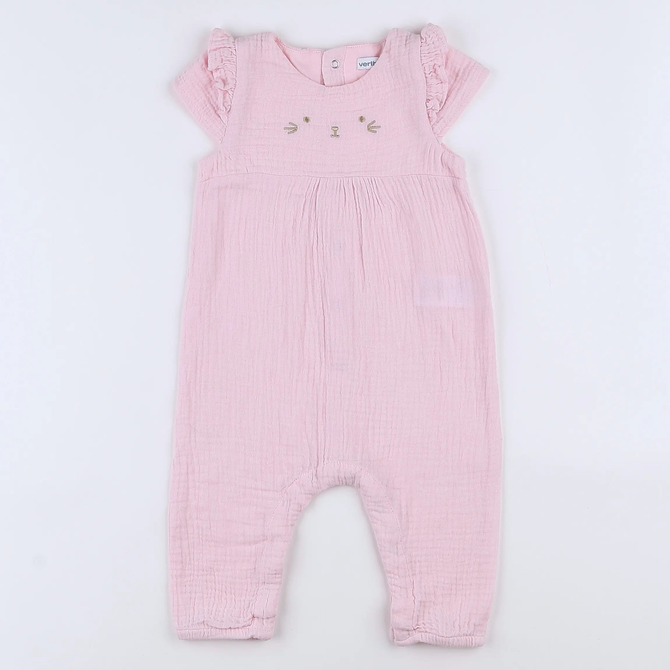 Vertbaudet - combinaison rose - 9 mois