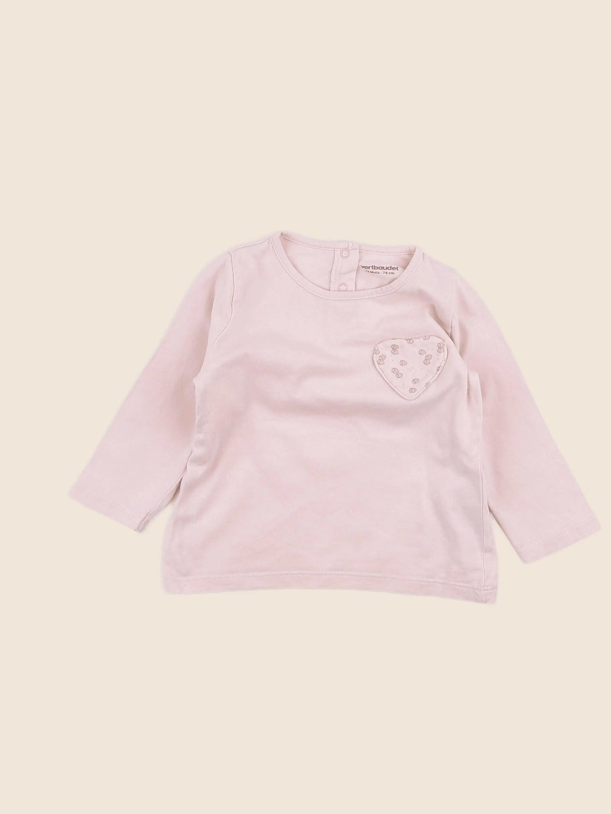 Vertbaudet - tee-shirt rose - 12 mois
