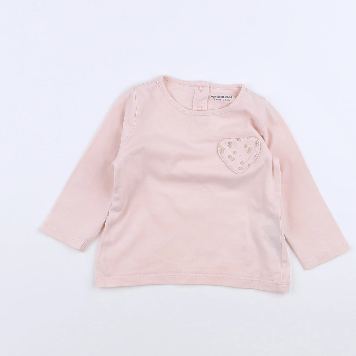 Vertbaudet - tee-shirt rose - 12 mois