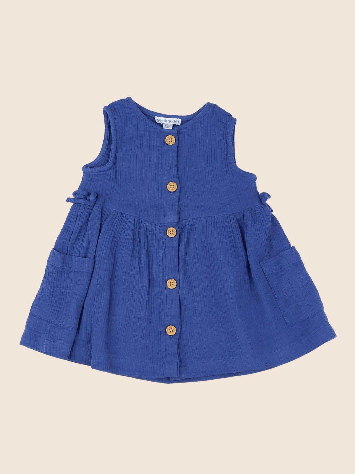 Vertbaudet - robe bleu - 12 mois