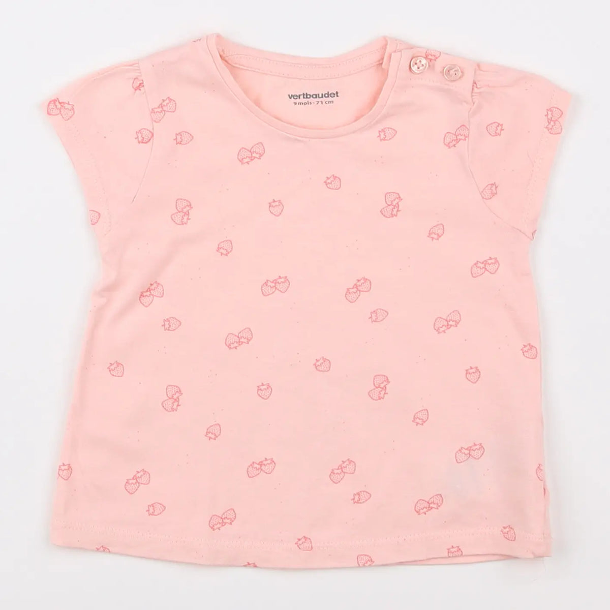 Vertbaudet - tee-shirt rose - 9 mois