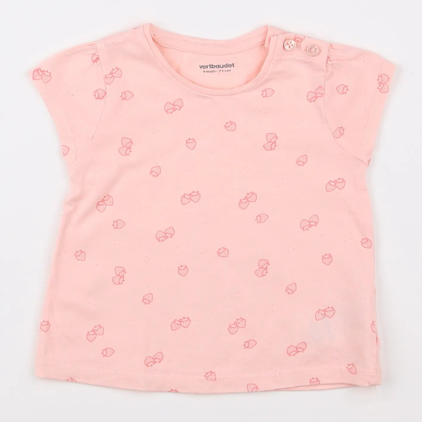 Vertbaudet - tee-shirt rose - 9 mois
