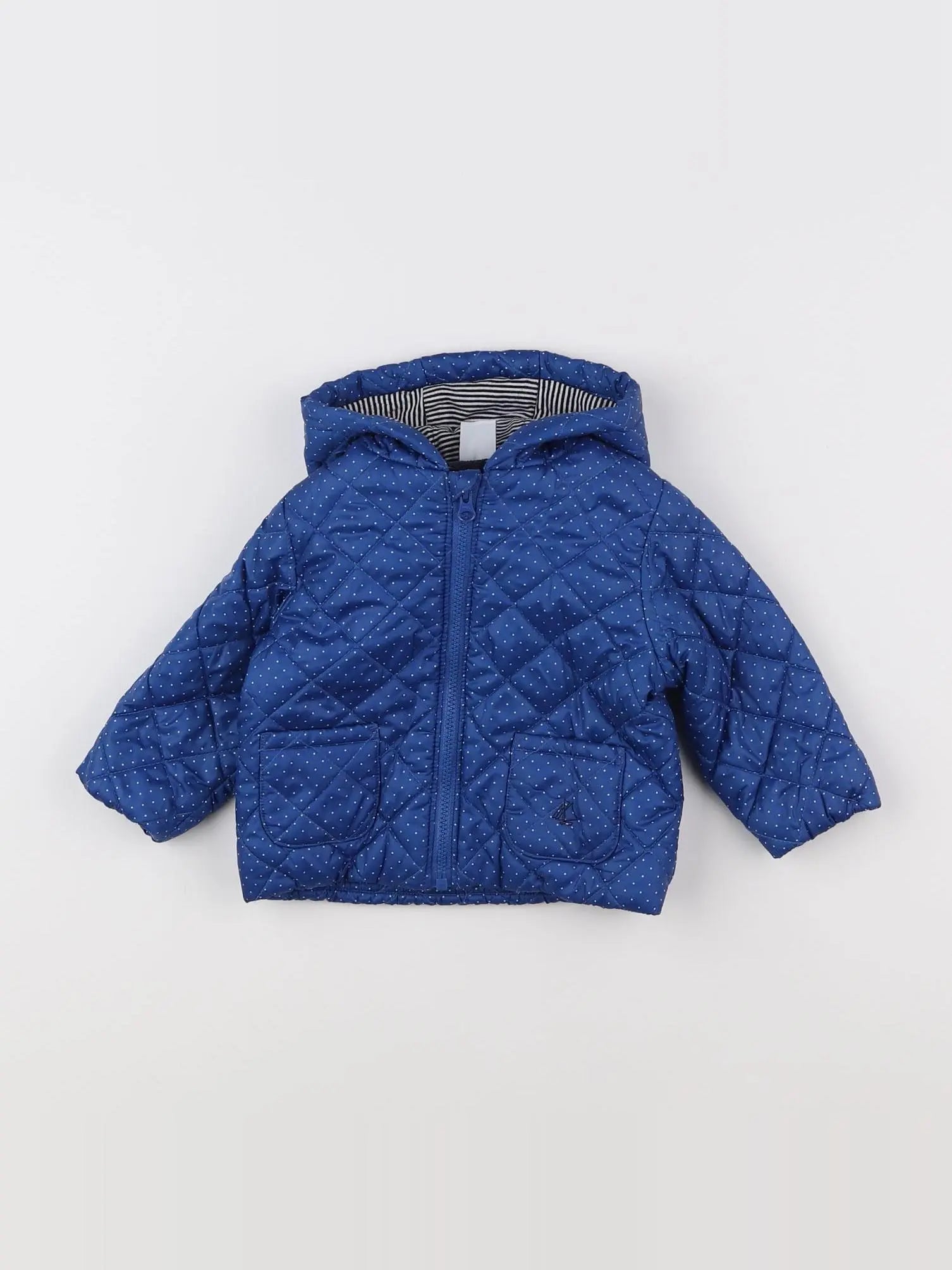Petit Bateau - doudoune bleu - 6 mois