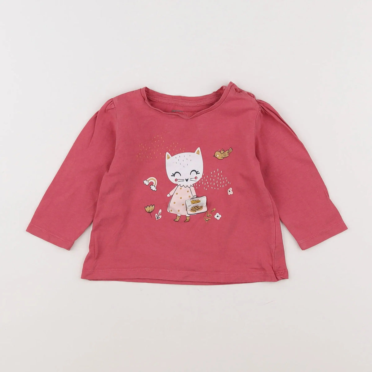 Vertbaudet - tee-shirt rose - 12 mois