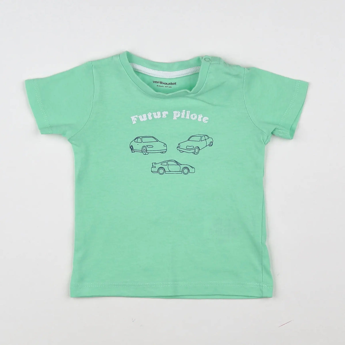 Vertbaudet - tee-shirt vert - 6 mois