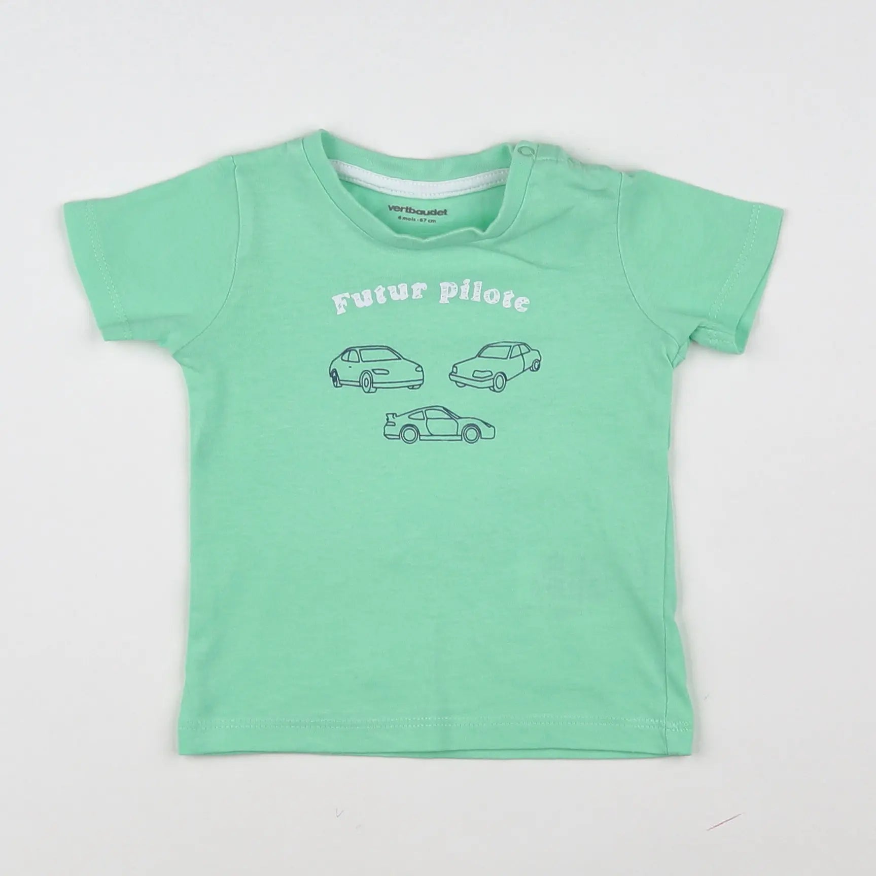 Vertbaudet - tee-shirt vert - 6 mois