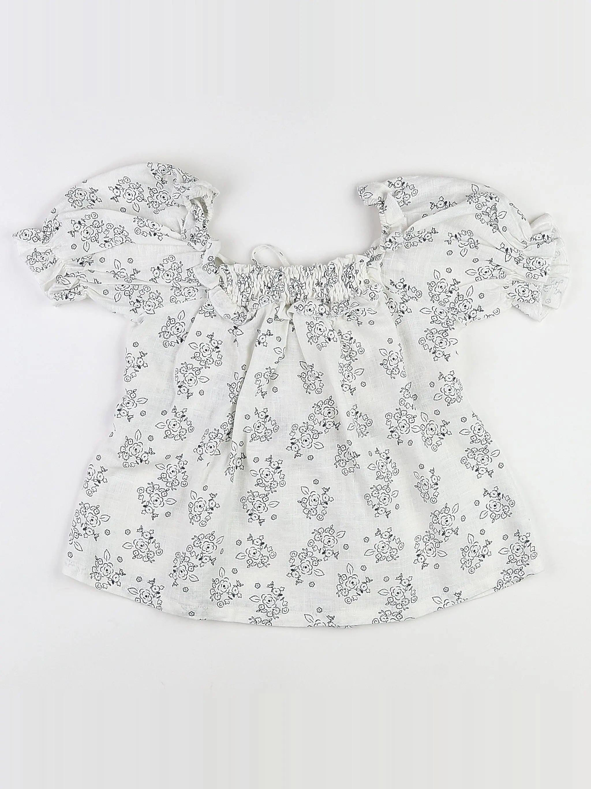 The new society - blouse blanc, bleu (état neuf) - 6 ans