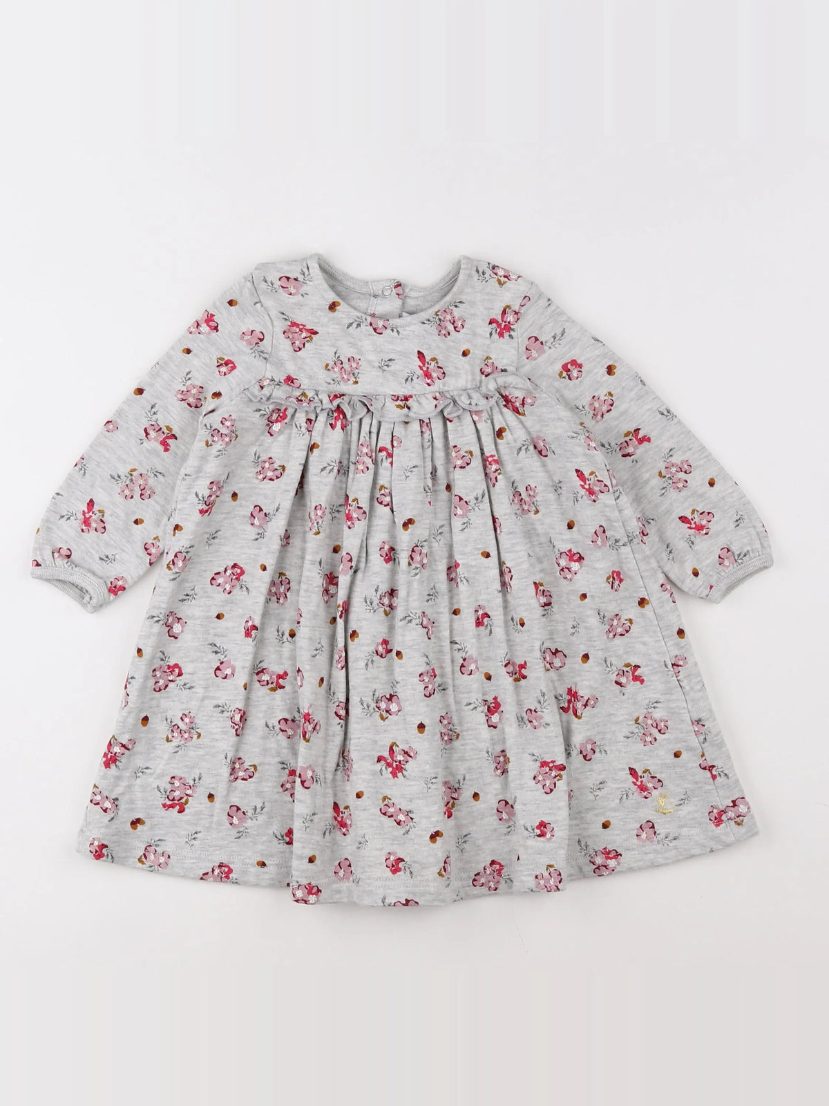 Petit Bateau - robe gris - 12 mois