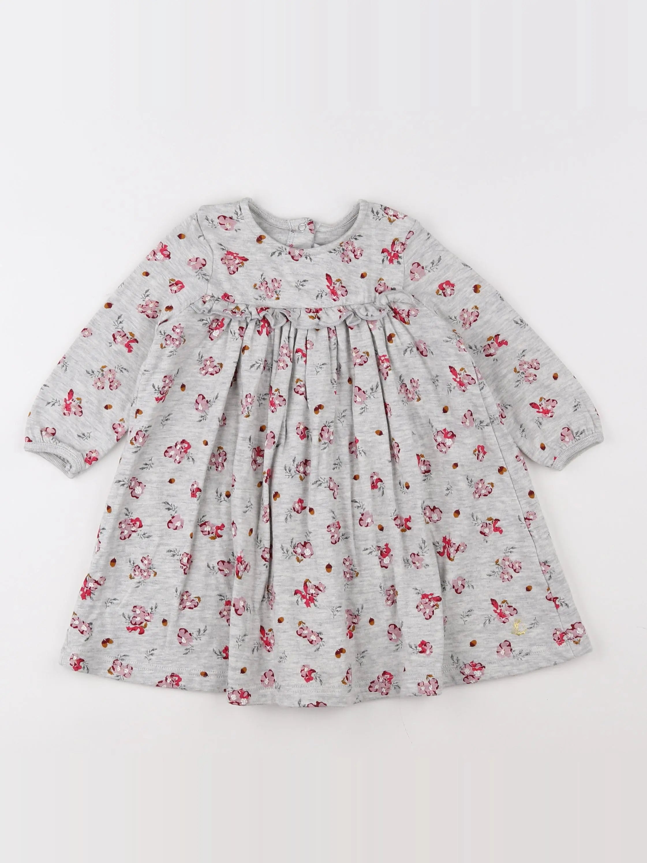 Petit Bateau - robe gris - 12 mois