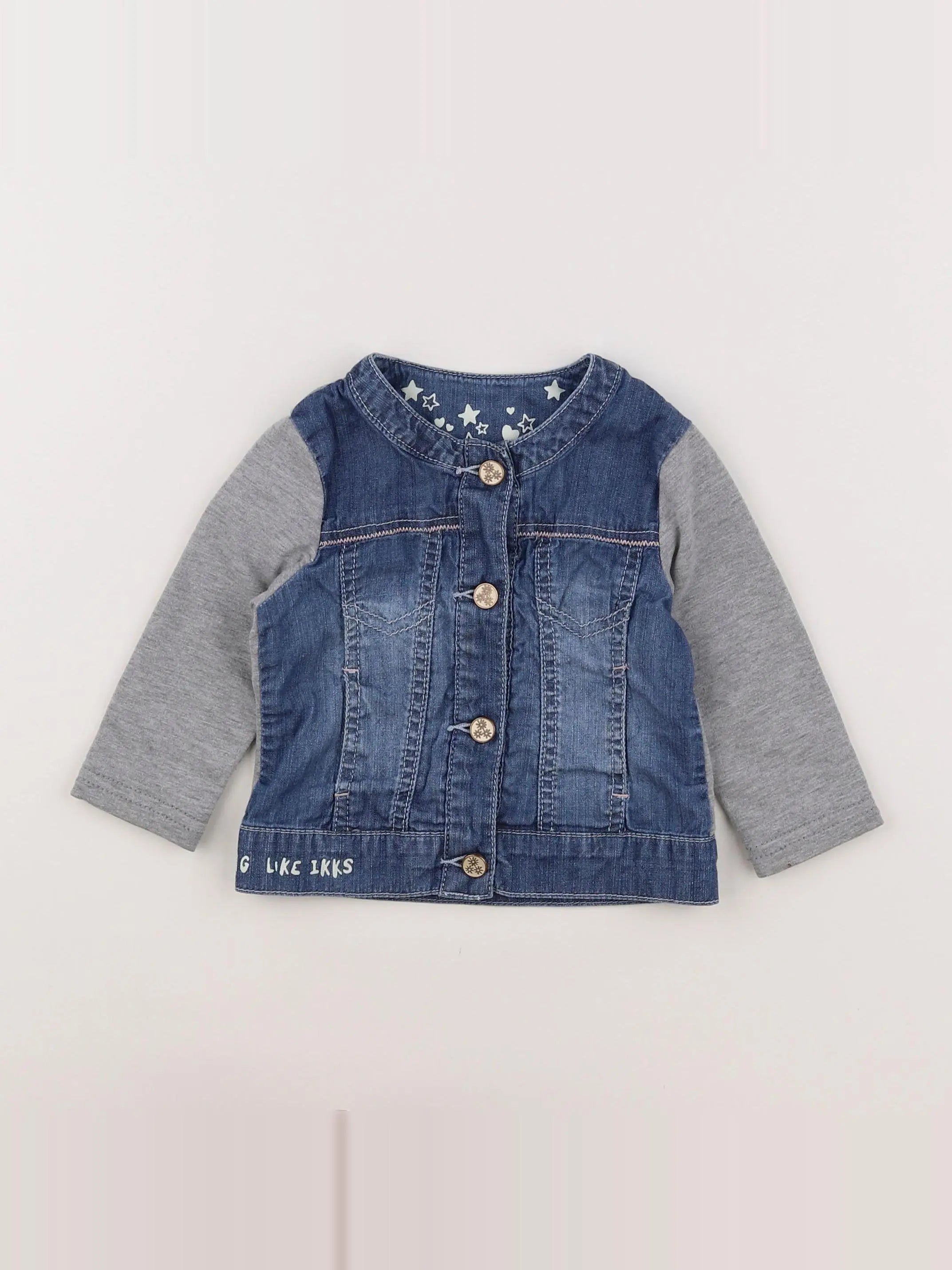 IKKS - veste bleu, gris - 18 mois