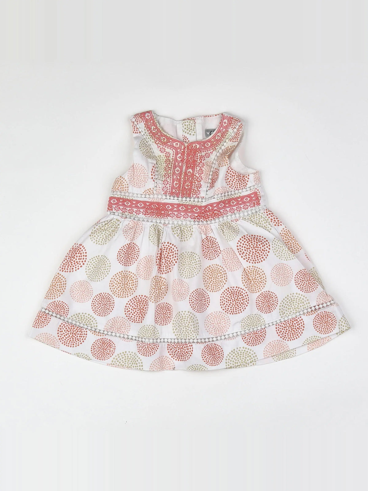 Vertbaudet - robe blanc, rose - 6 mois