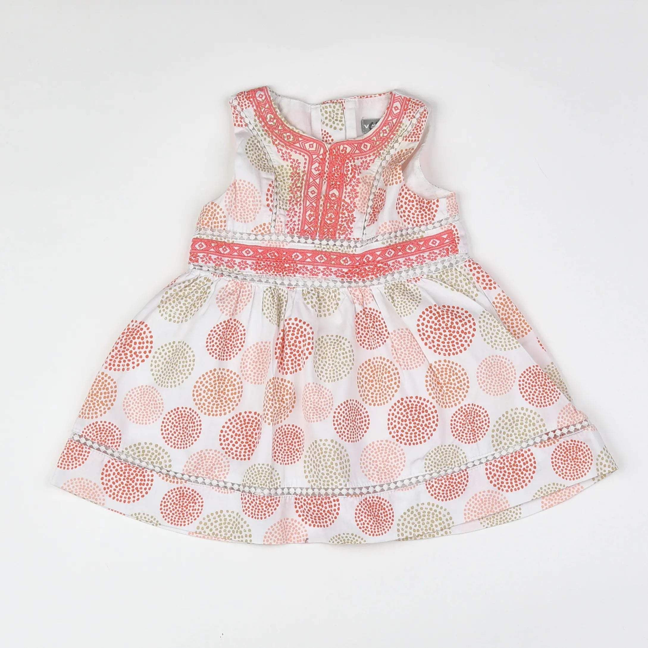 Vertbaudet - robe blanc, rose - 6 mois