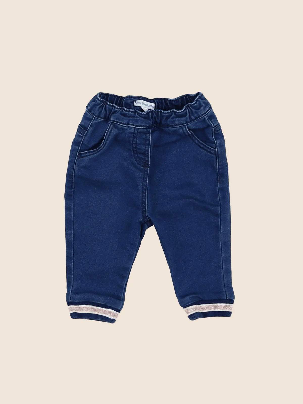 Vertbaudet - pantalon bleu - 9 mois