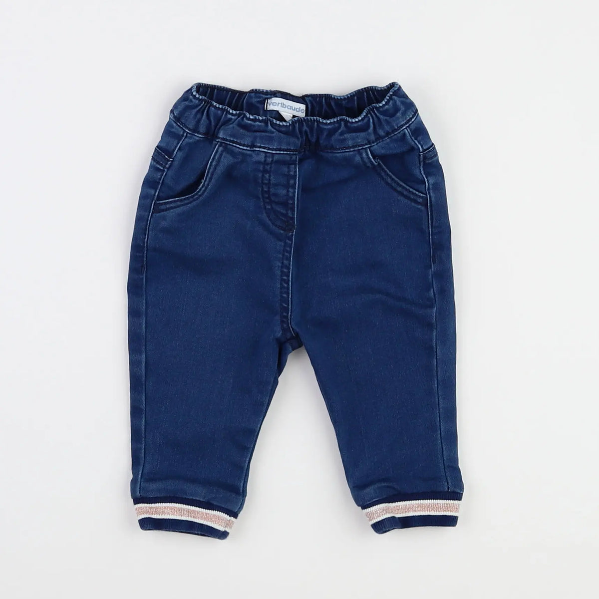 Vertbaudet - pantalon bleu - 9 mois