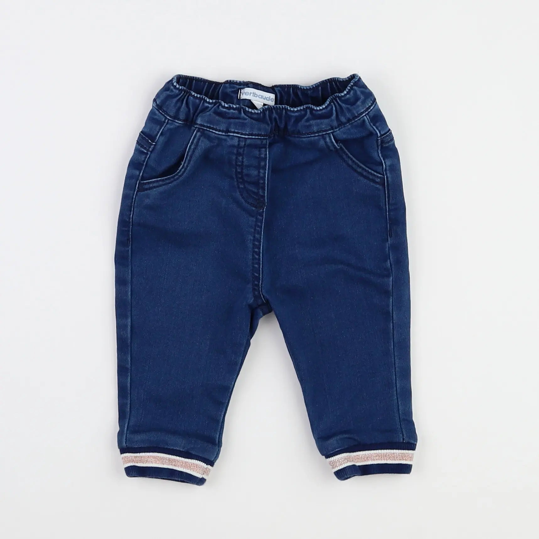Vertbaudet - pantalon bleu - 9 mois