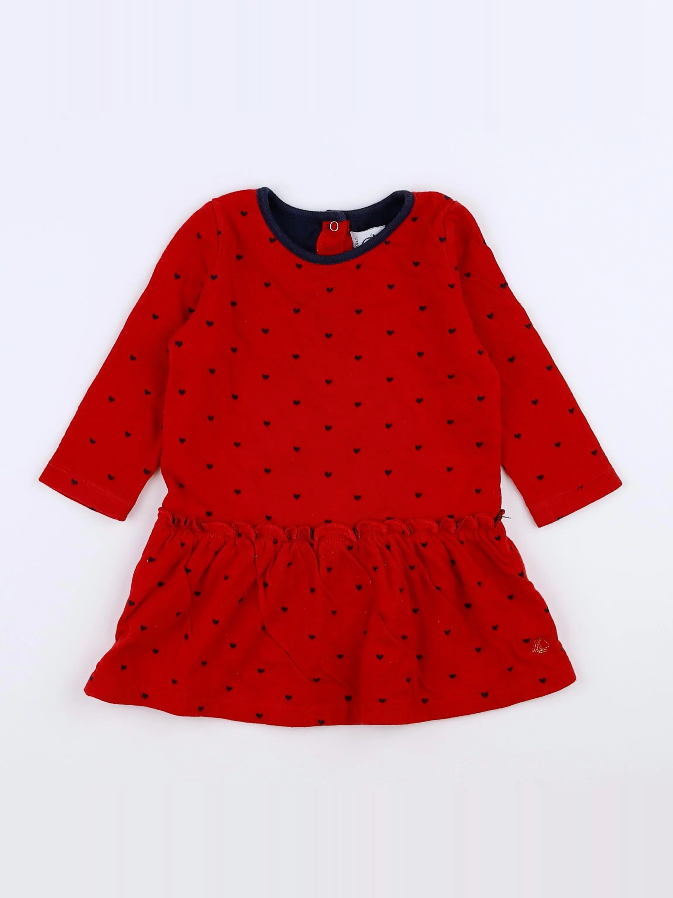 Petit Bateau - robe rouge - 12 mois
