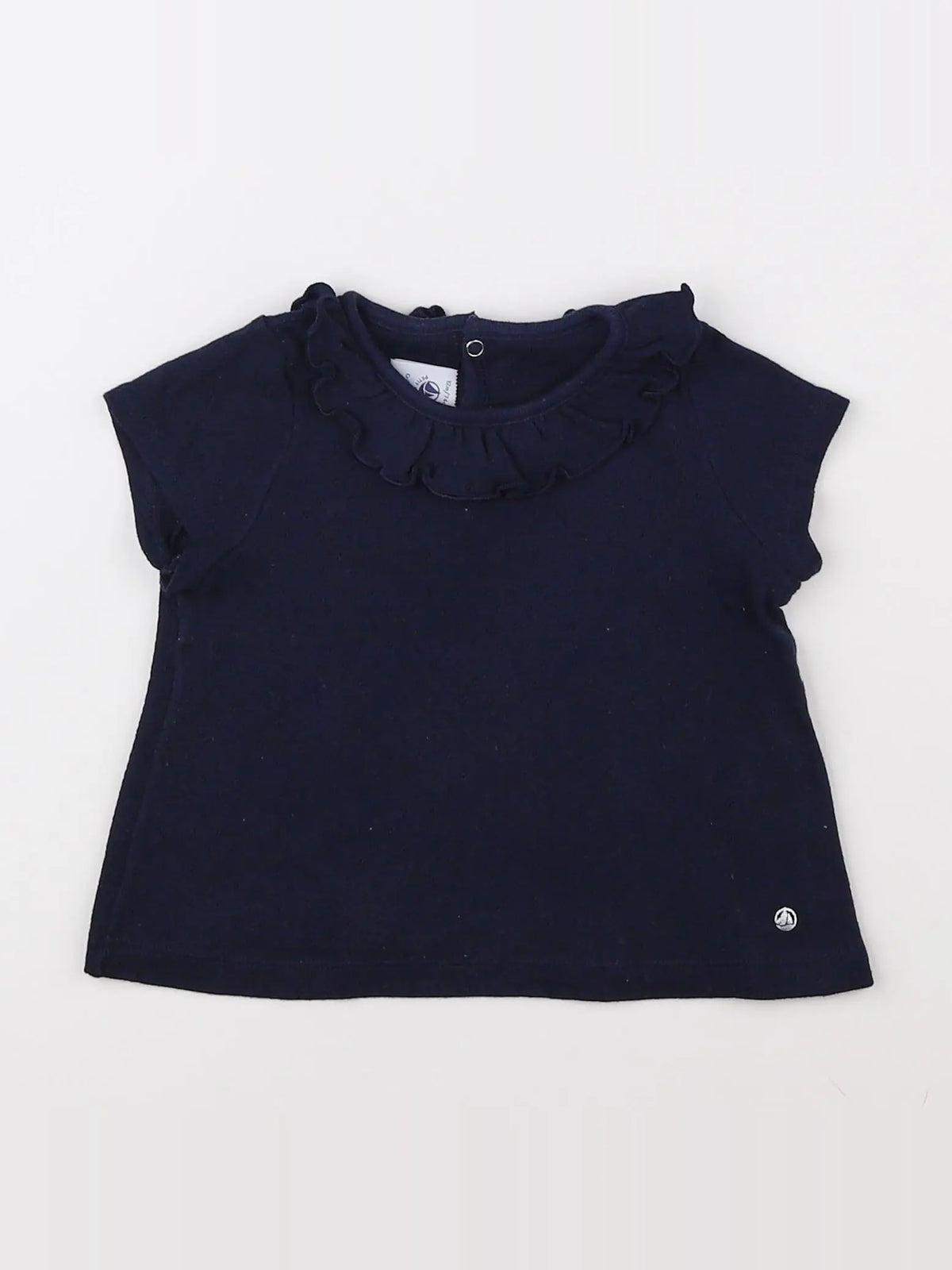 Petit Bateau - tee-shirt bleu - 12 mois