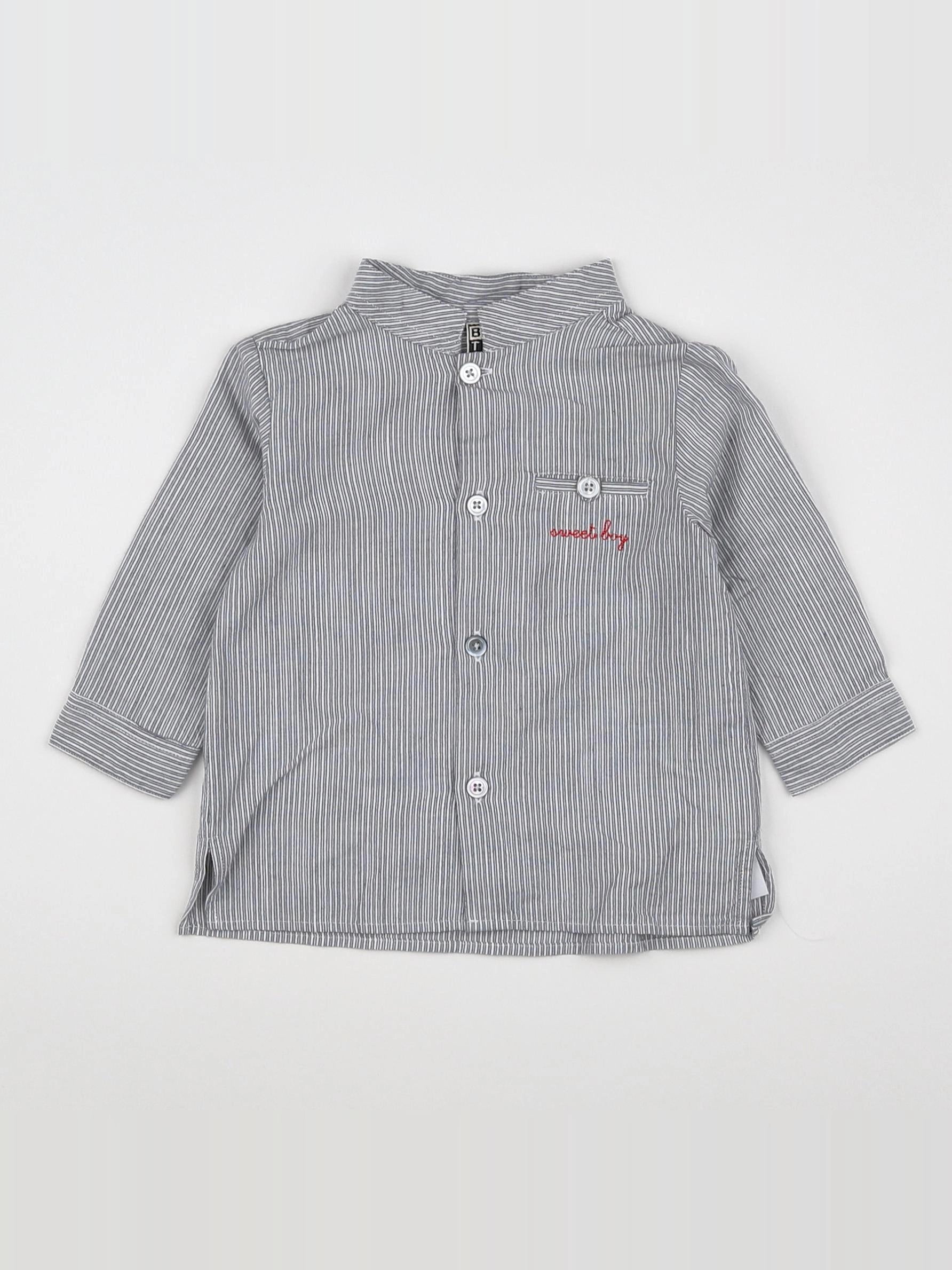 Bonton - chemise gris - 6 mois