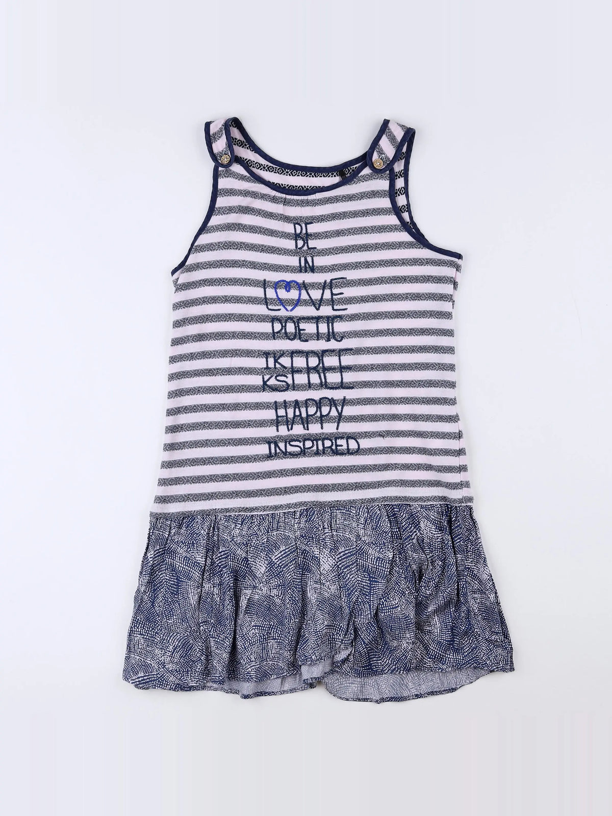 IKKS - robe bleu, rose - 10 ans