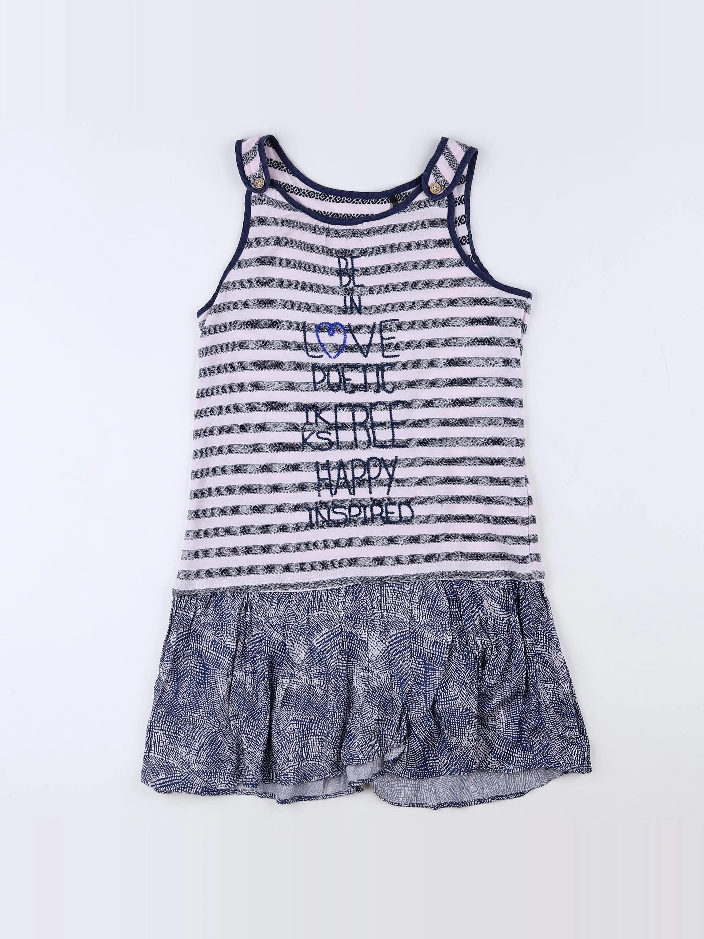 IKKS - robe bleu, rose - 10 ans