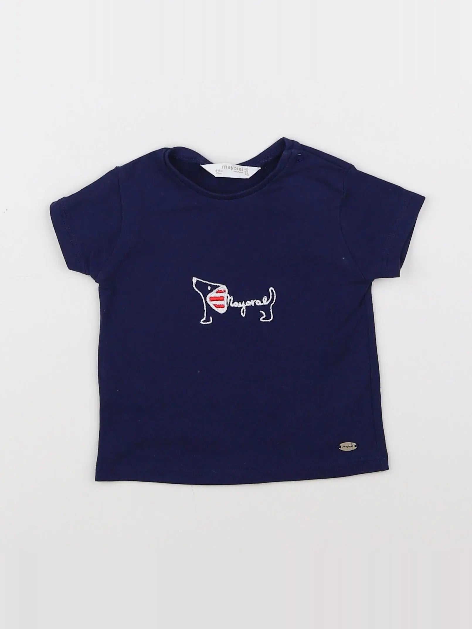 Mayoral - tee-shirt bleu - 3/6 mois