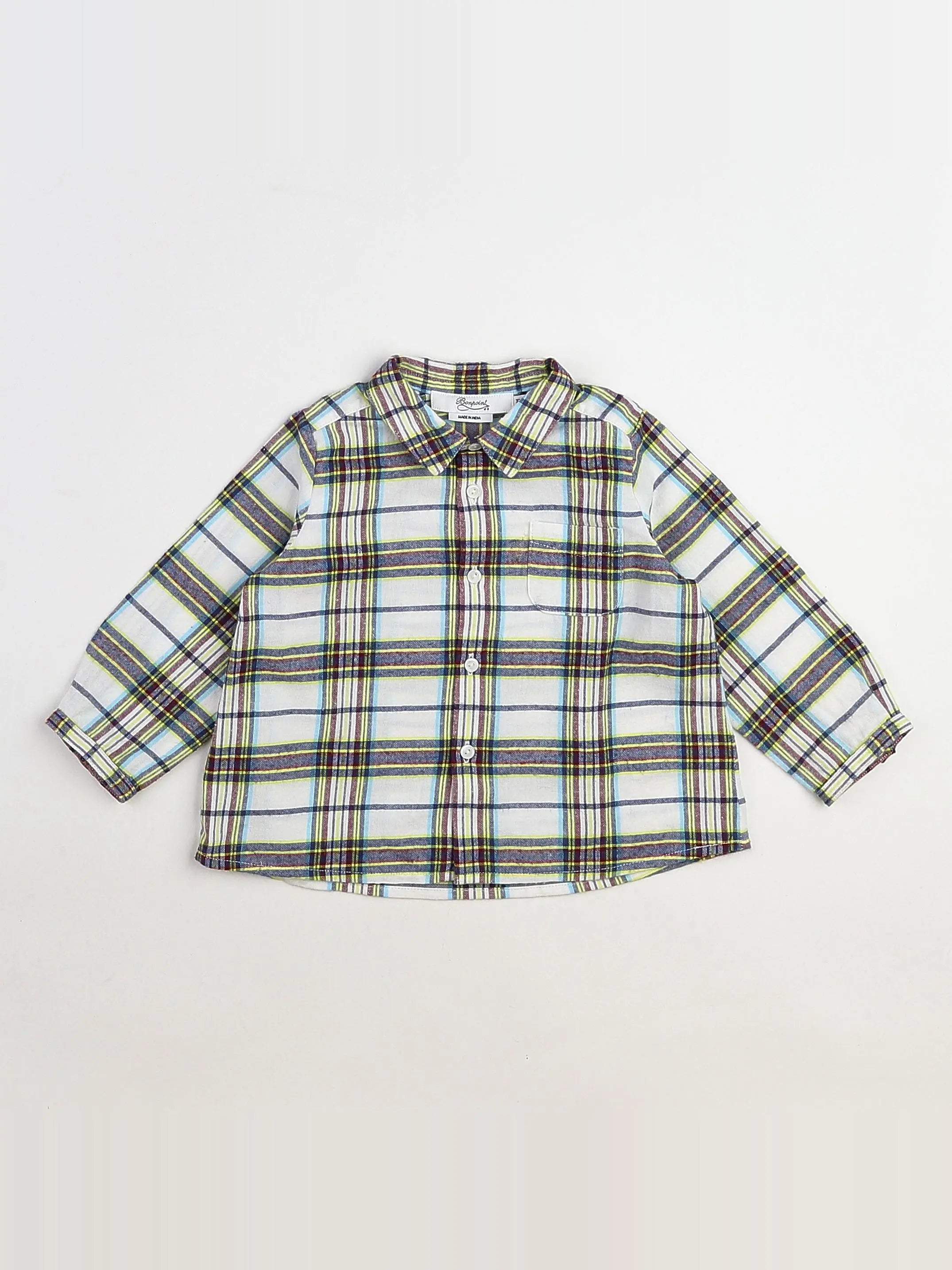 Bonpoint - chemise multicolore - 12 mois