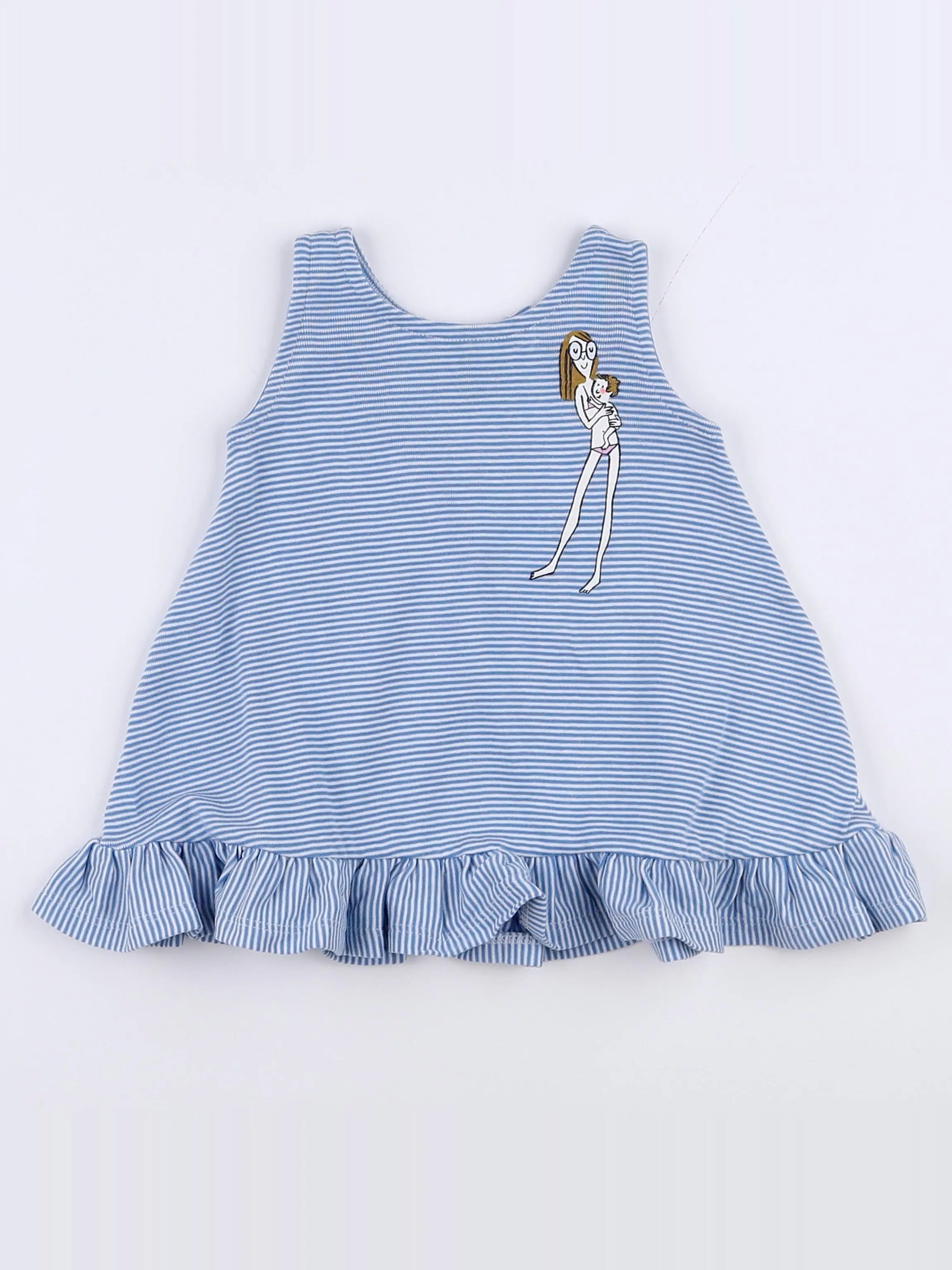 Petit Bateau - robe bleu - 3 mois
