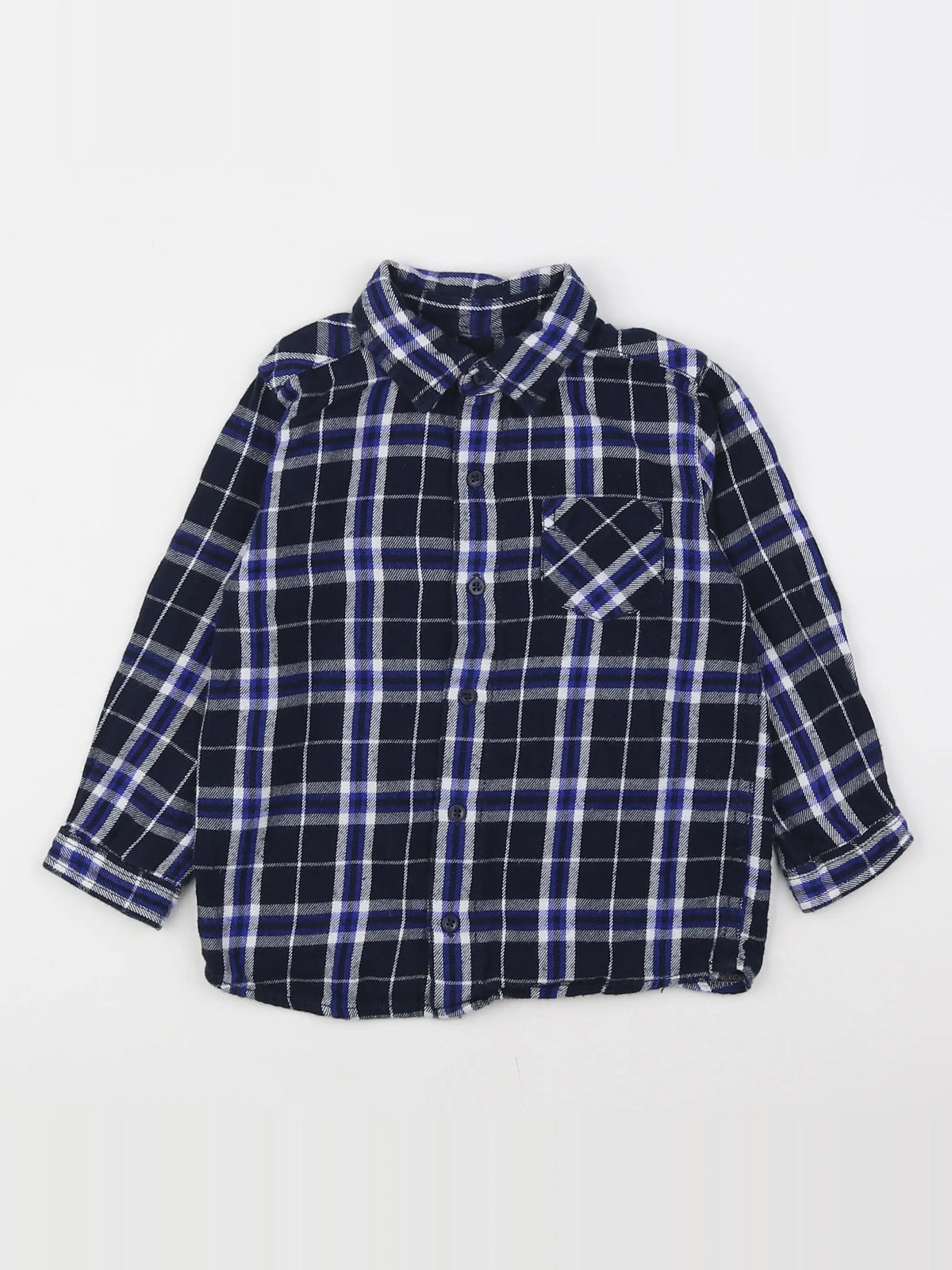Boutchou - chemise bleu, noir - 2 ans