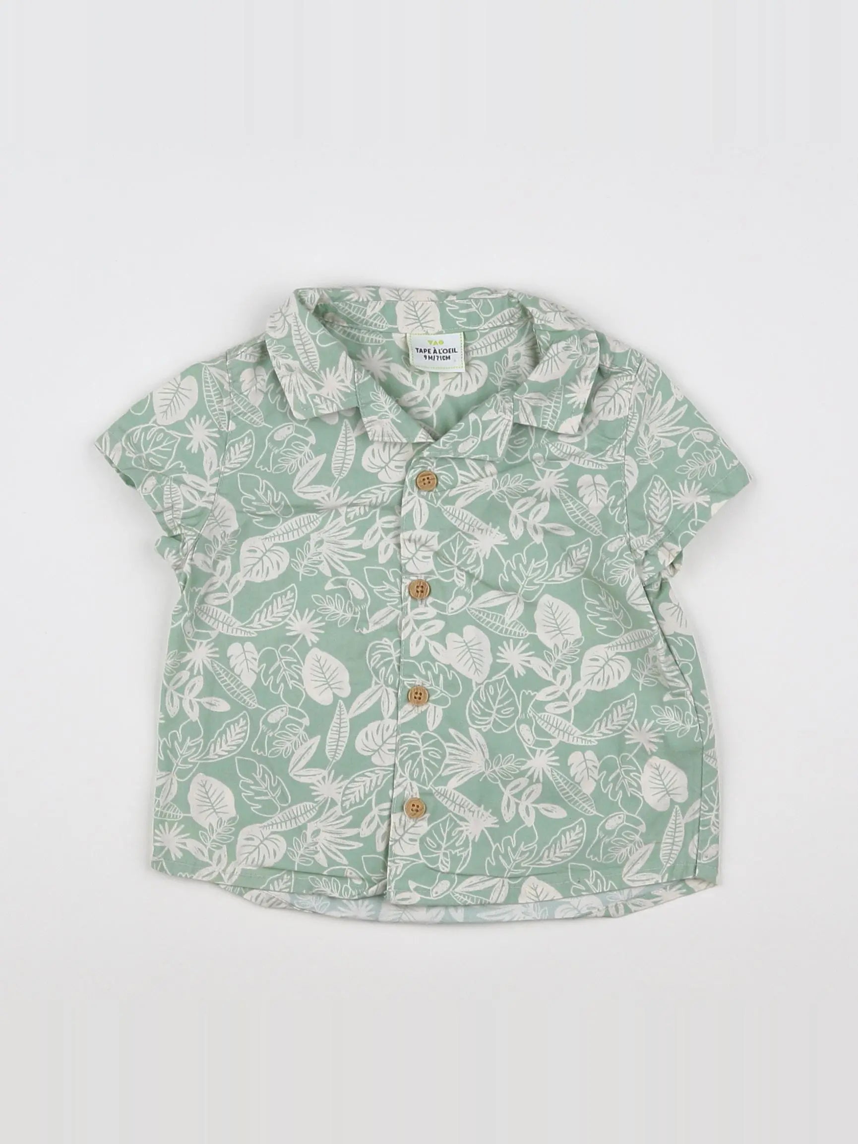 Tape à l'oeil - chemise blanc, vert - 9 mois