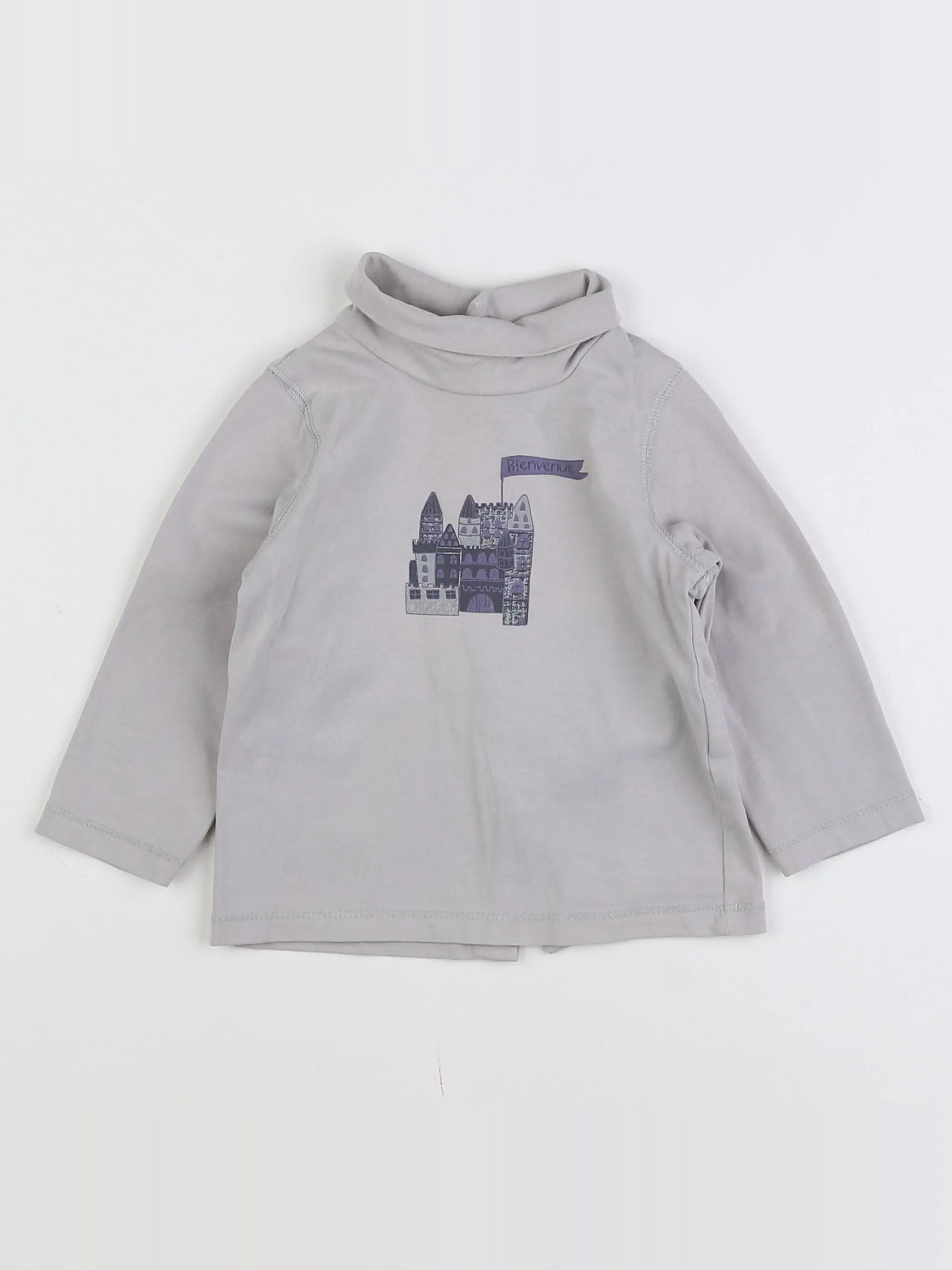 Vertbaudet - sous-pull gris - 9 mois