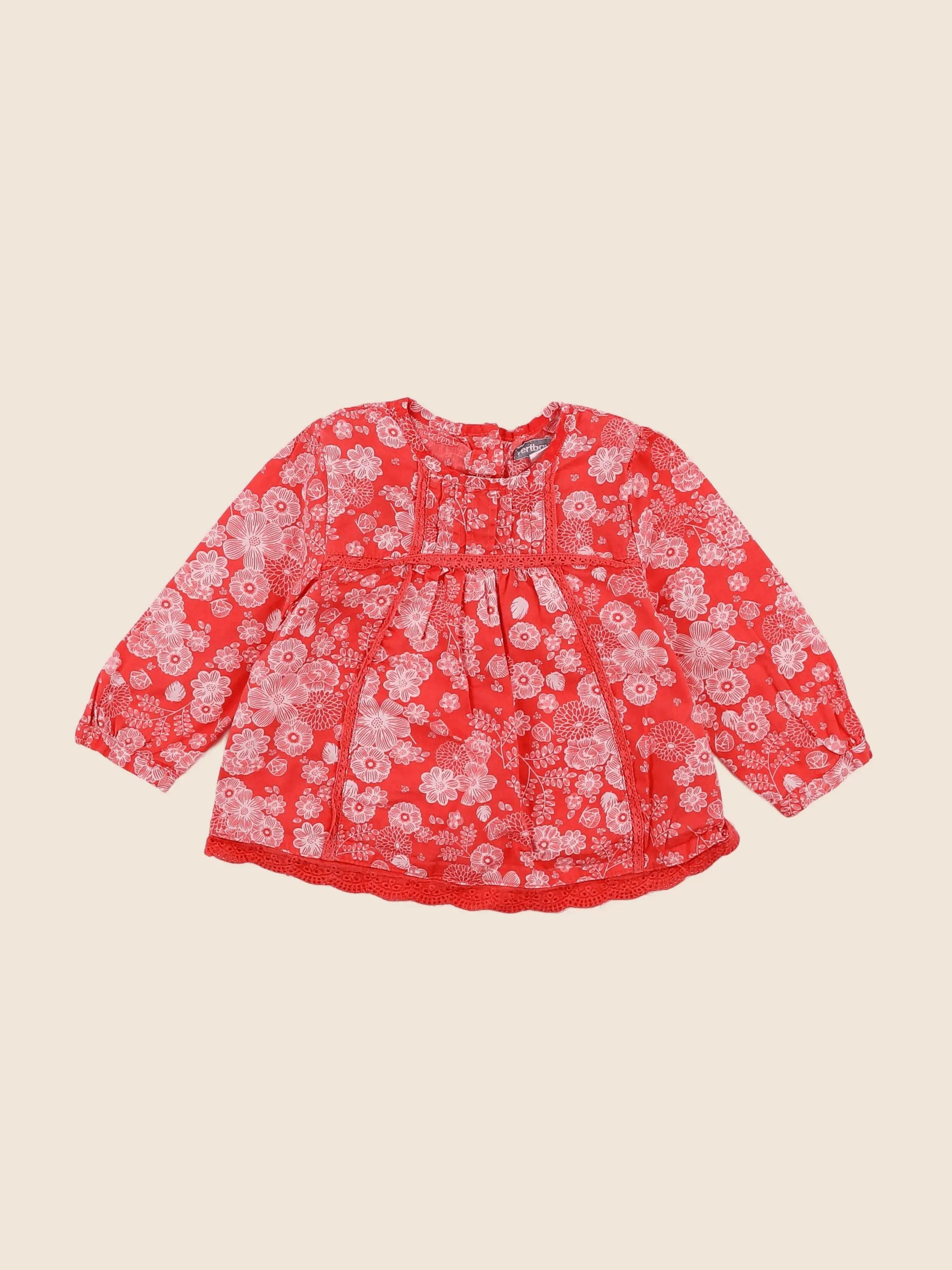 Vertbaudet - blouse rose - 9 mois