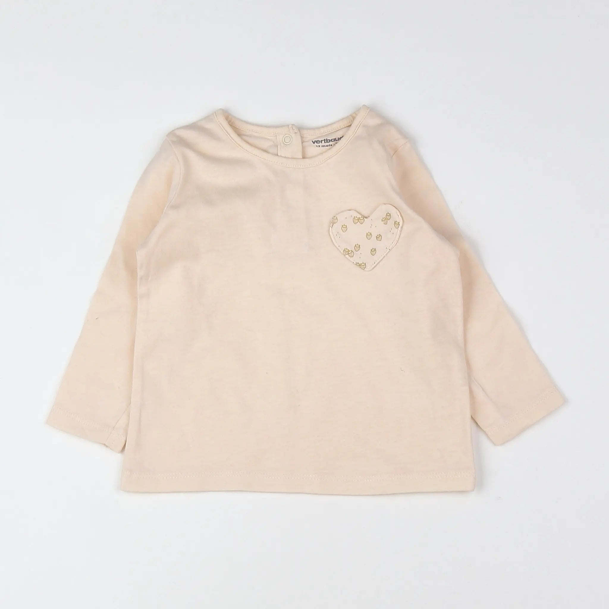 Vertbaudet - tee-shirt rose - 12 mois