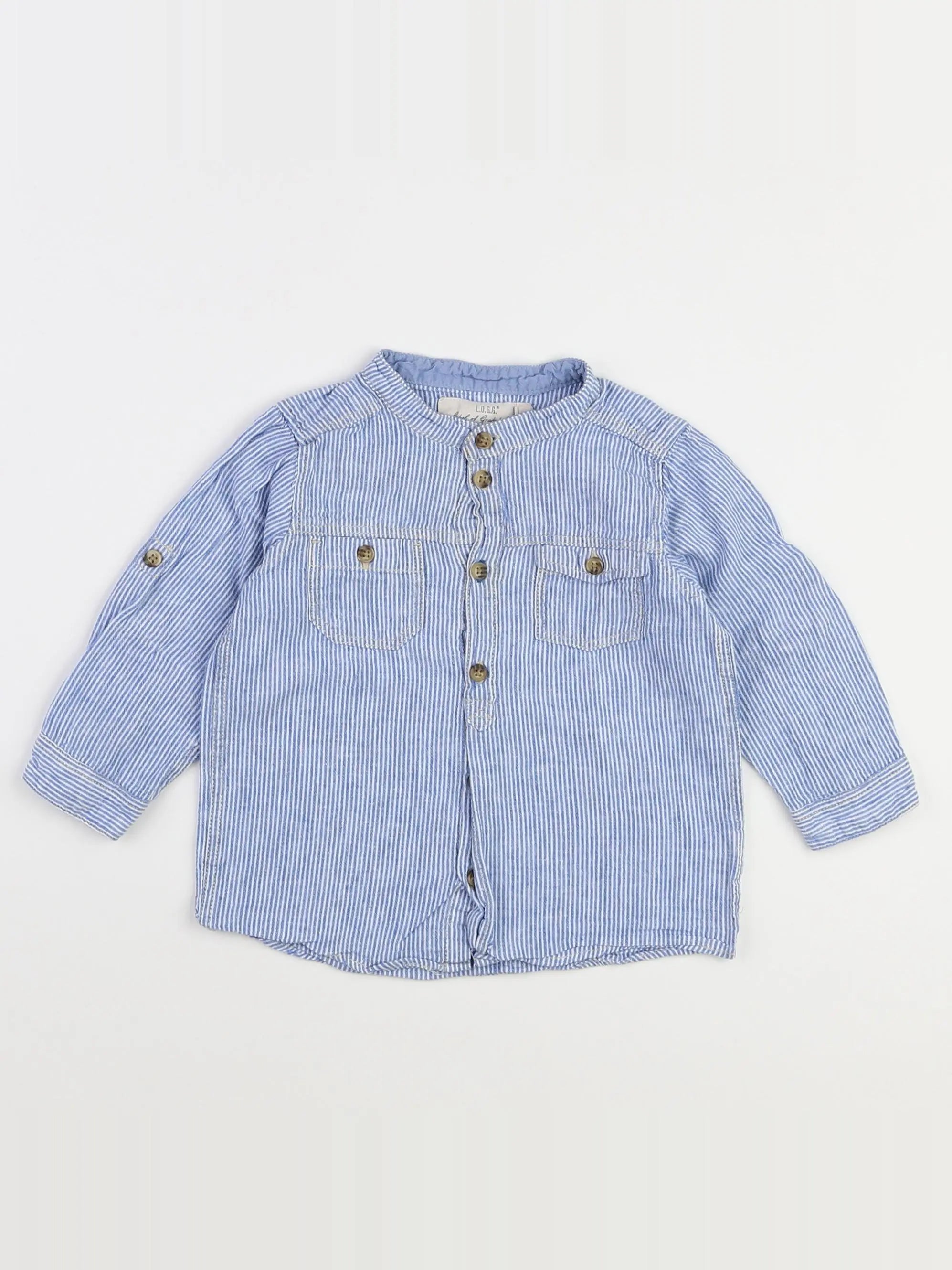 H&M - chemise bleu - 12/18 mois