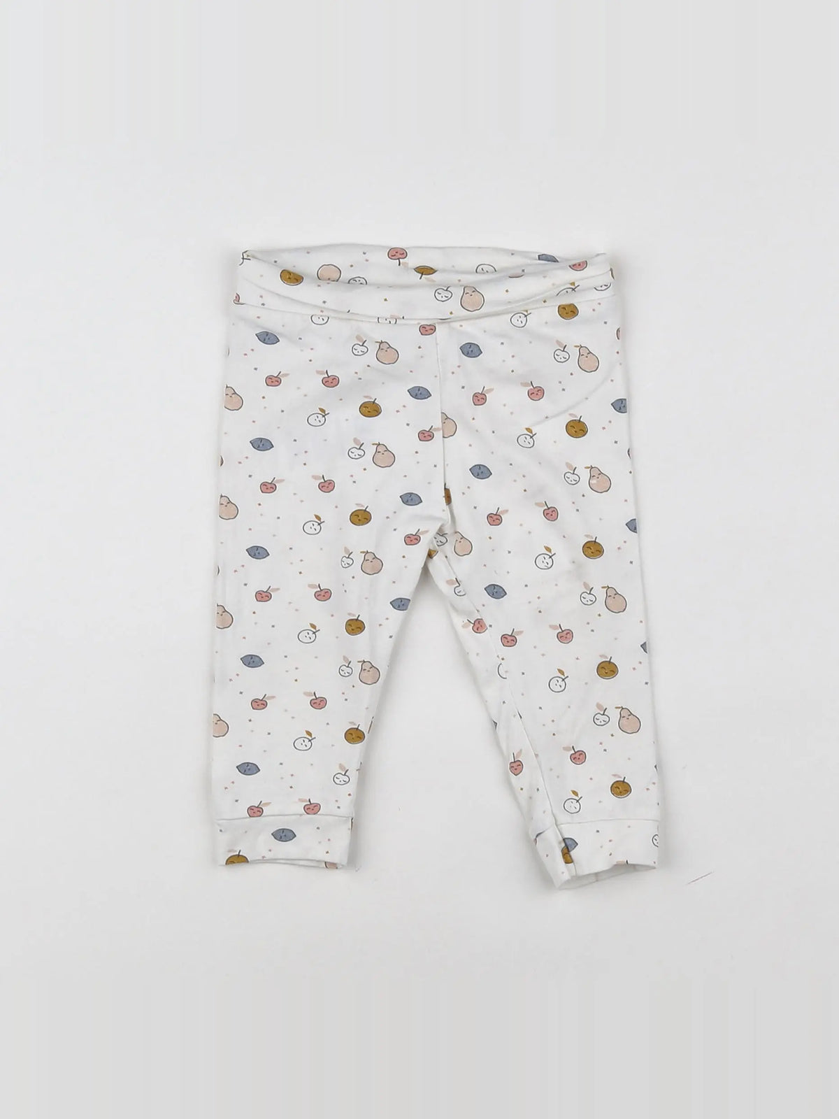 Vertbaudet - legging blanc, rose - 9 mois