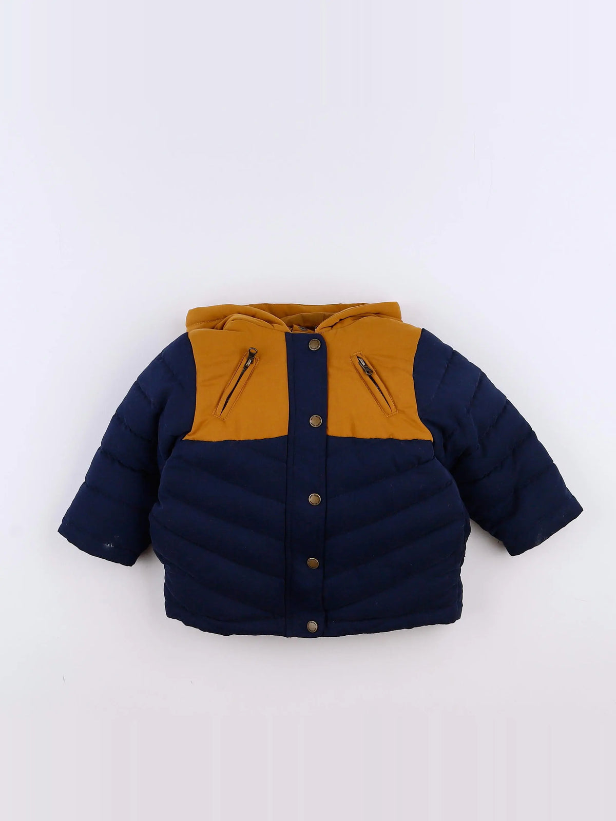 Vertbaudet - doudoune Bleu,Marron - 12 mois