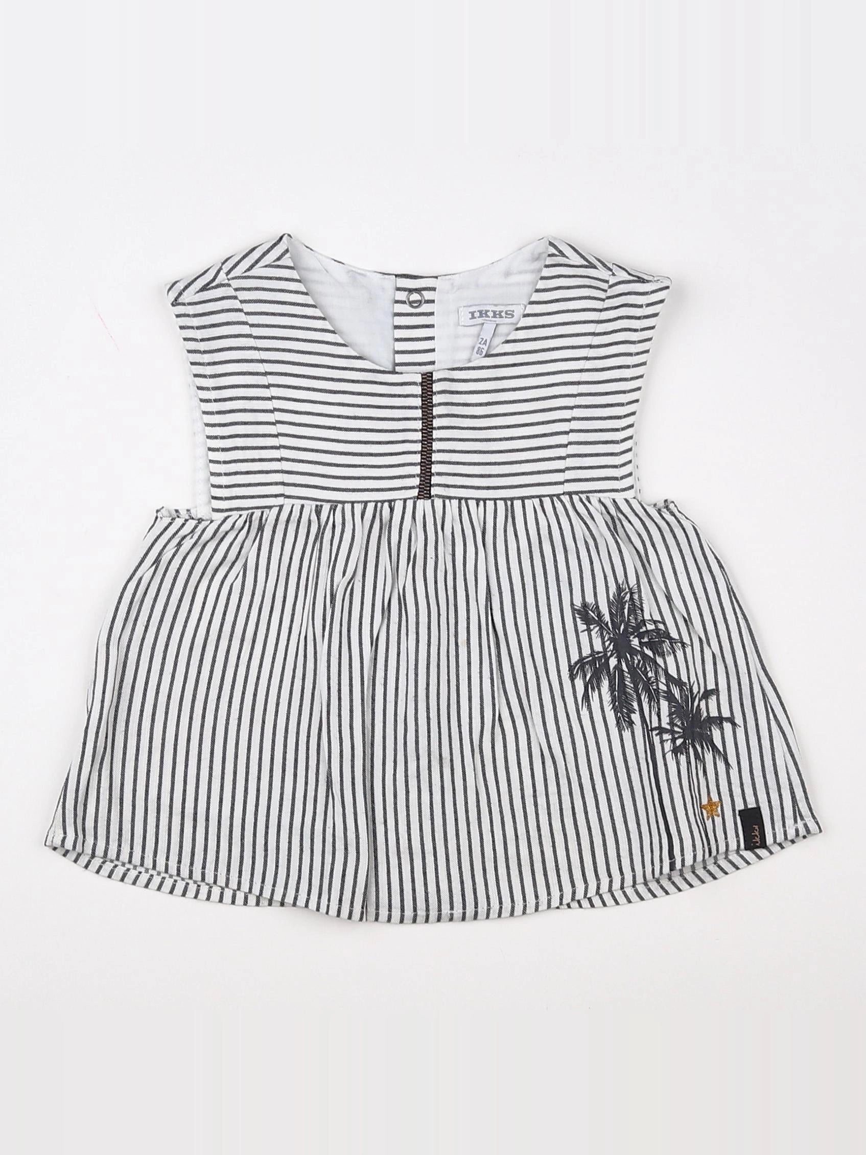 IKKS - blouse blanc, gris - 2 ans