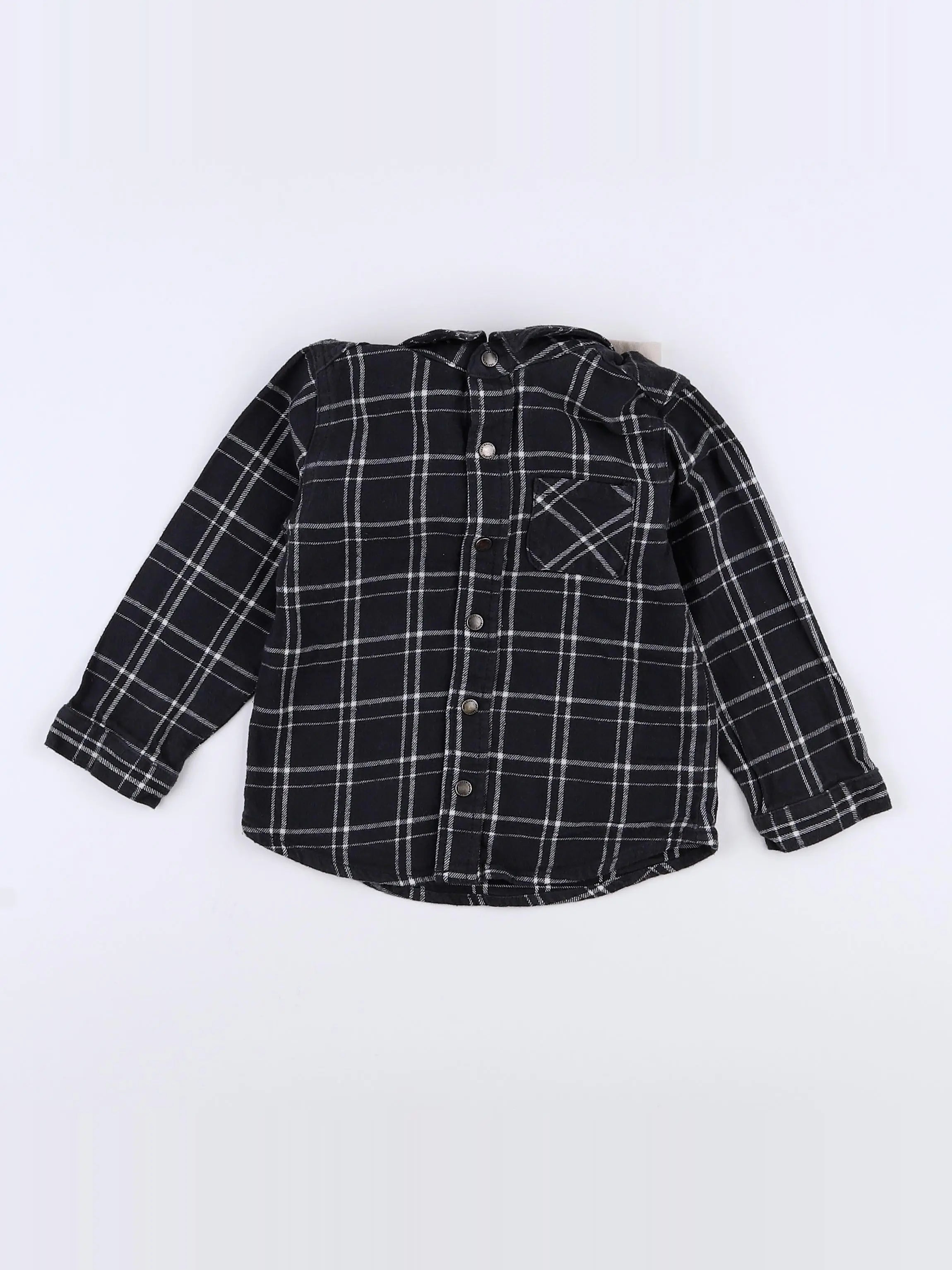 Vertbaudet - chemise noir, blanc - 2 ans