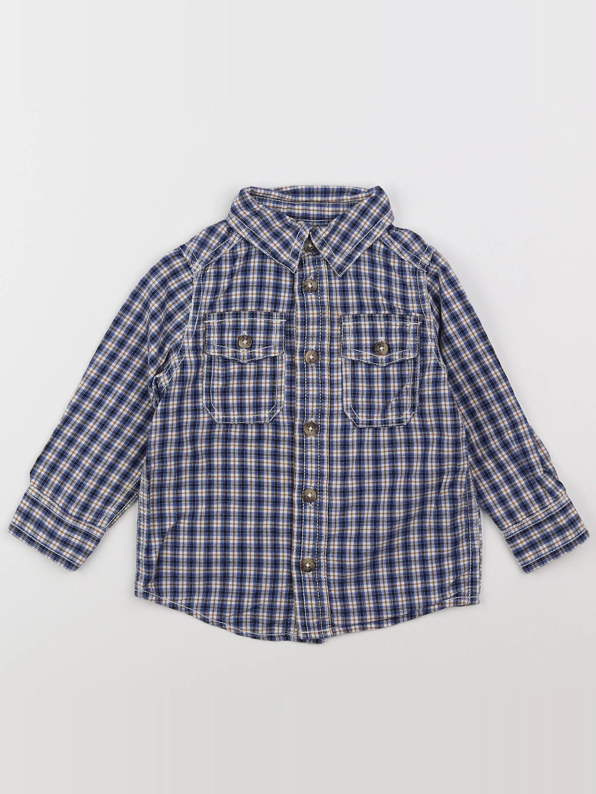 Benetton - chemise bleu - 2 ans