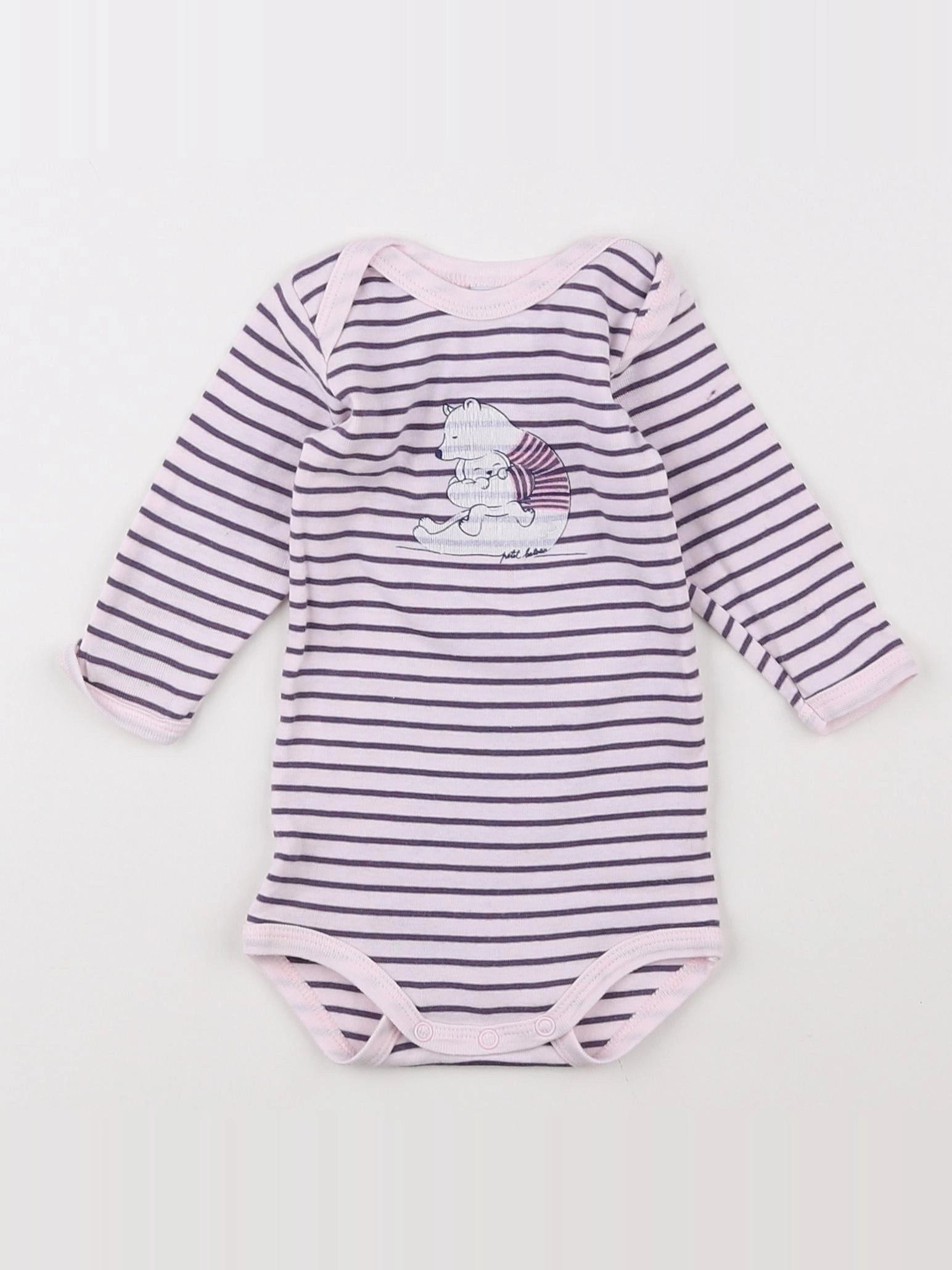 Petit Bateau - body rose - 3 mois