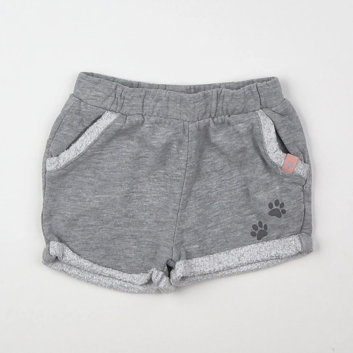 Vertbaudet - short doublé gris - 9 mois