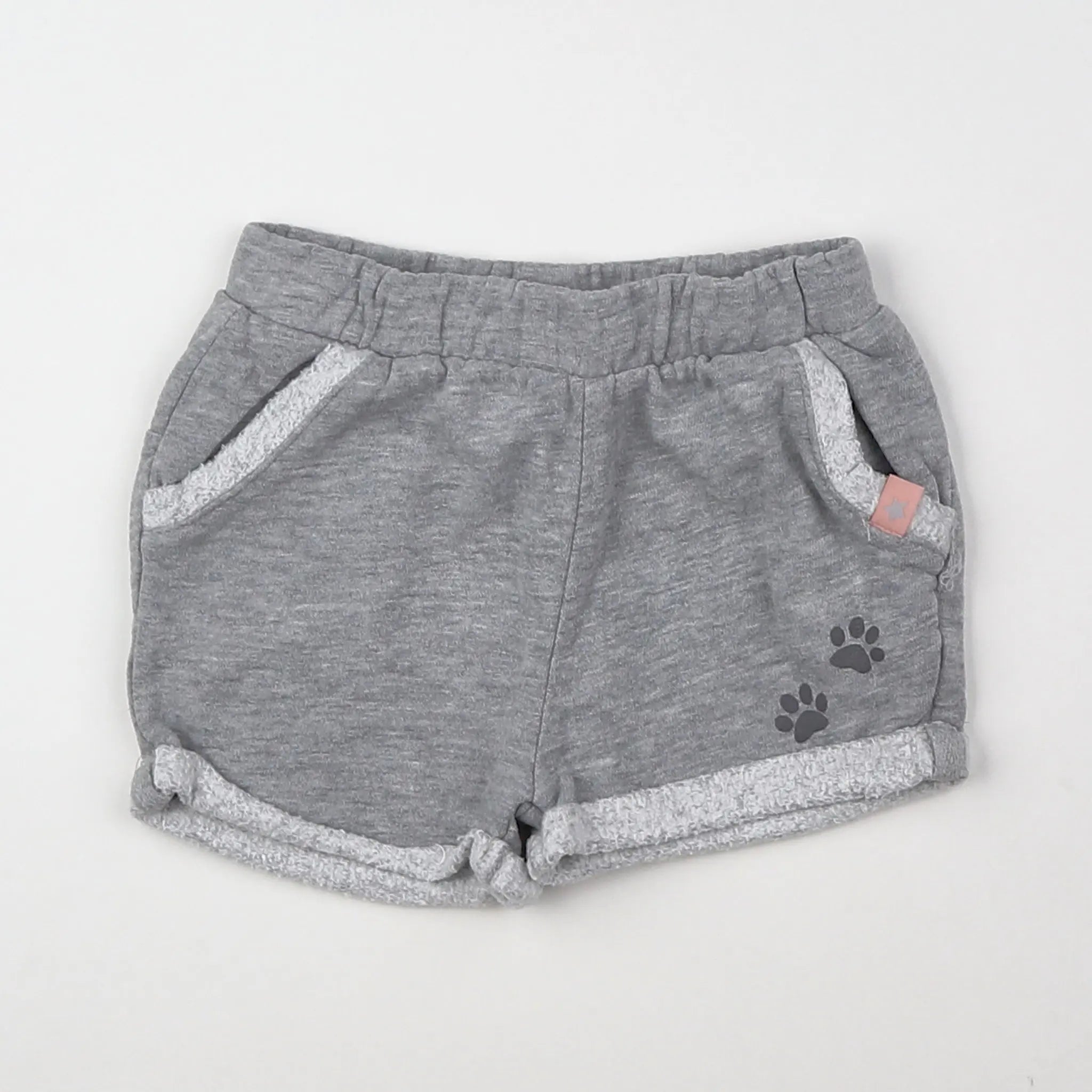 Vertbaudet - short doublé gris - 9 mois