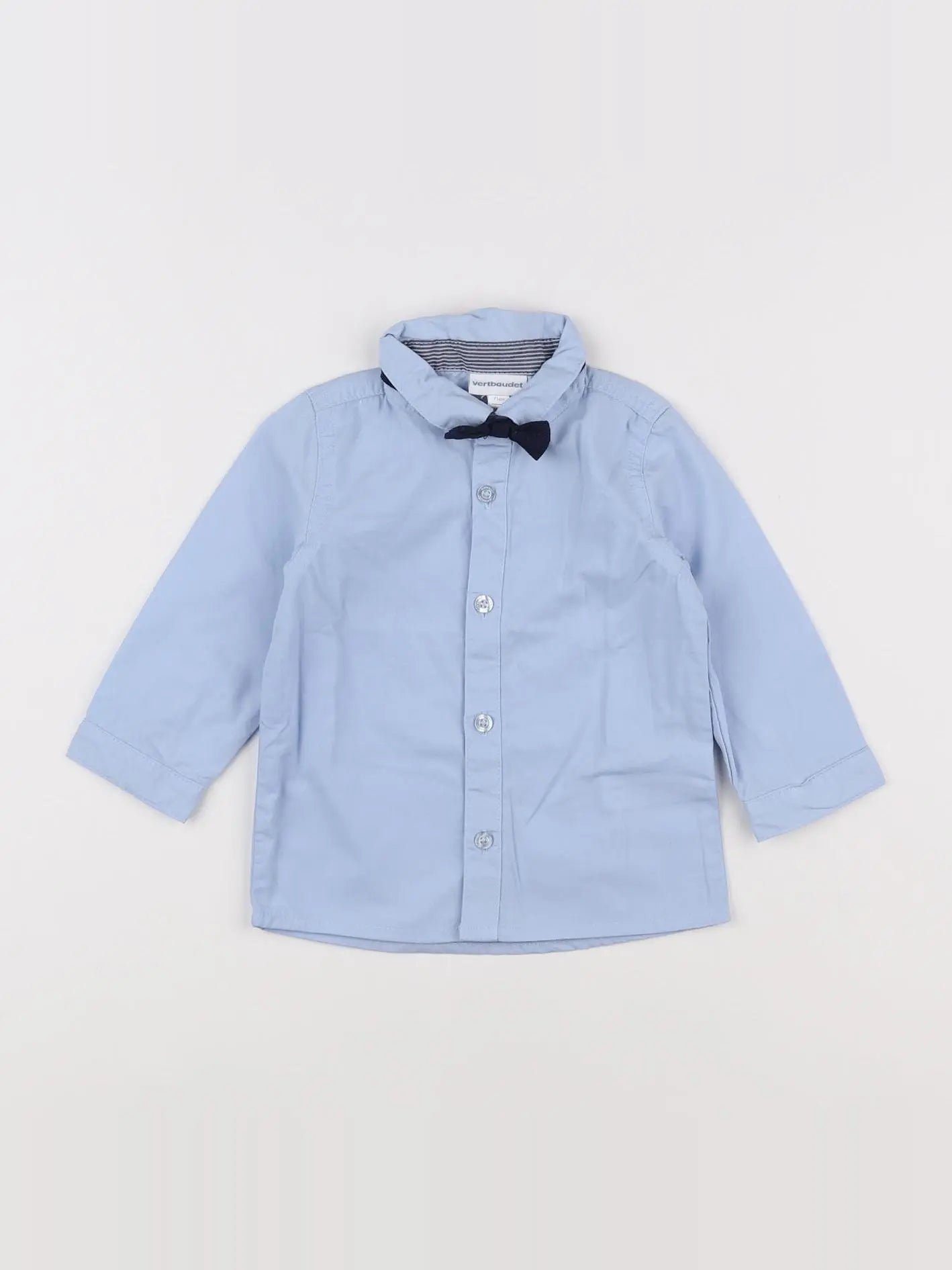 Vertbaudet - chemise bleu - 9 mois