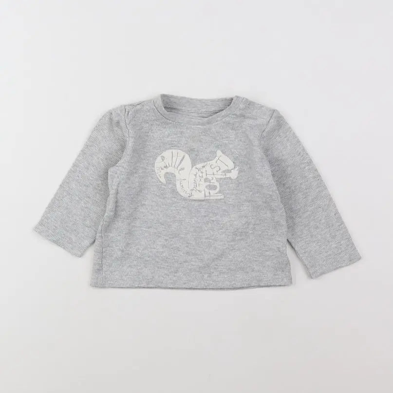 Vertbaudet - tee-shirt gris - 12 mois