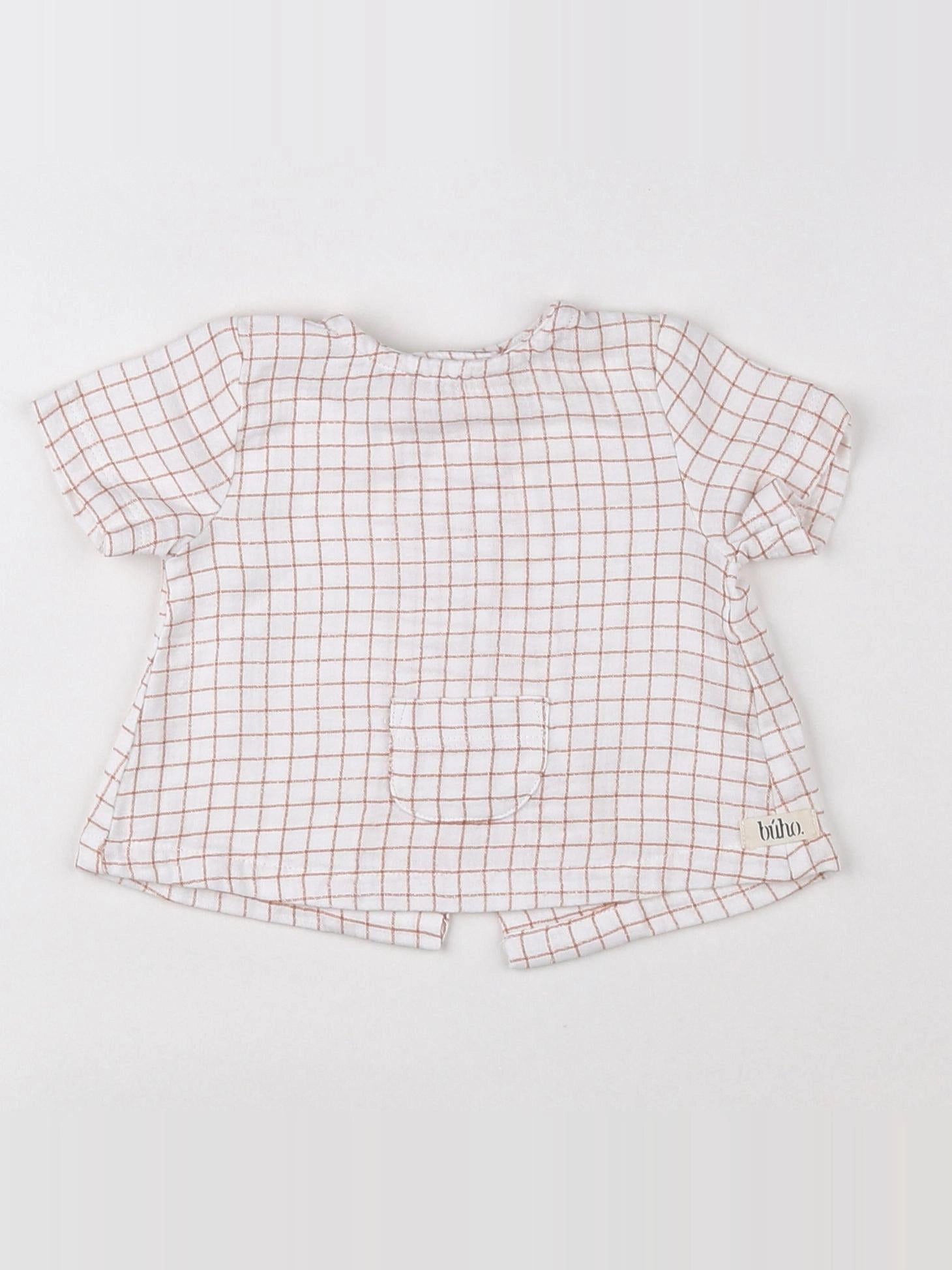 Buho - blouse blanc, orange - 1 mois