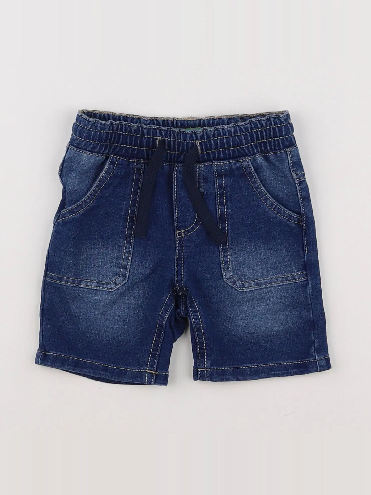 Benetton - short bleu - 9/12 mois